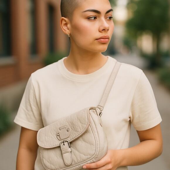 Bone Leather Crossbody – Buttery Soft Flap Style, Adjustable Strap, NWOT, Travel - Picture 1 of 7